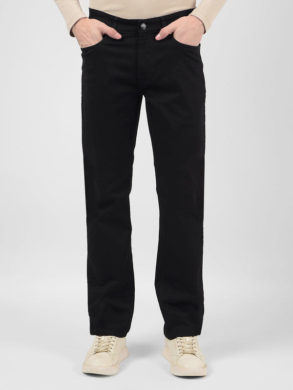 Men's Black Mid Rise Regular Fit Sustainable Jeans