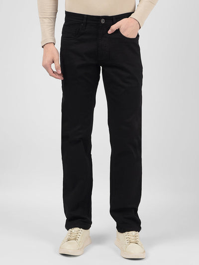 Men's Black Mid Rise Regular Fit Sustainable Jeans