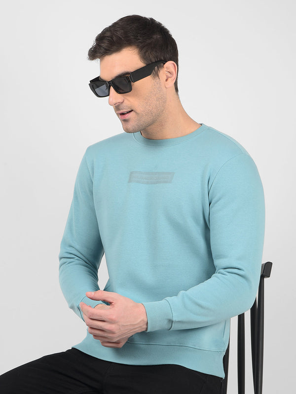 Men's Blue Crew Neck Regular Fit Sweatshirt