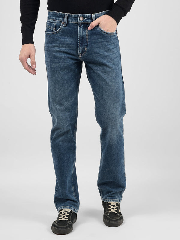 Men's Blue Mid Rise Straight Fit Sustainable Jeans