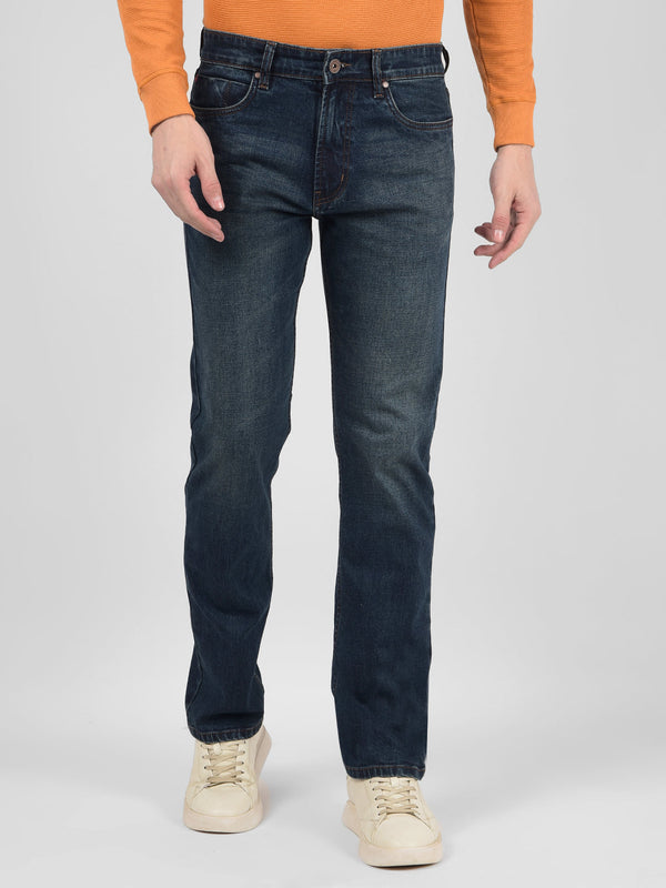 Men's Blue Mid Rise Straight Fit Sustainable Jeans