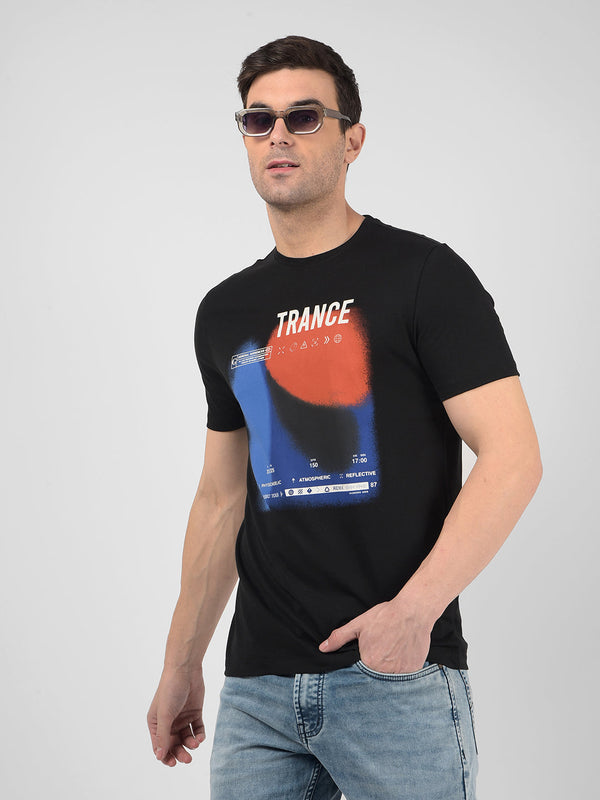 Men's Black Crew Neck Regular Fit T-Shirt