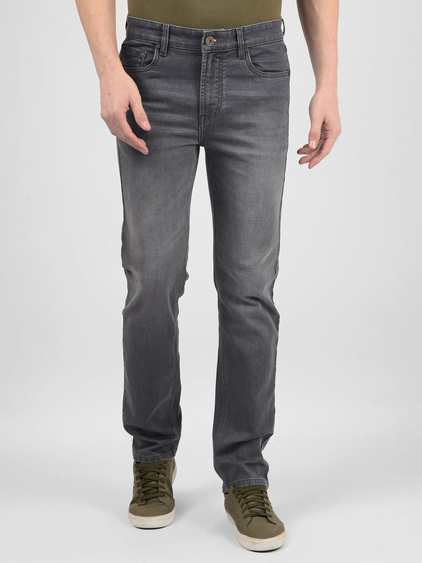 Men's Grey Mid Rise Slim Fit Sustainable Jeans