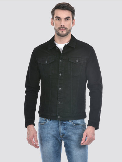 Men's Black Full Sleeve Denim Jacket