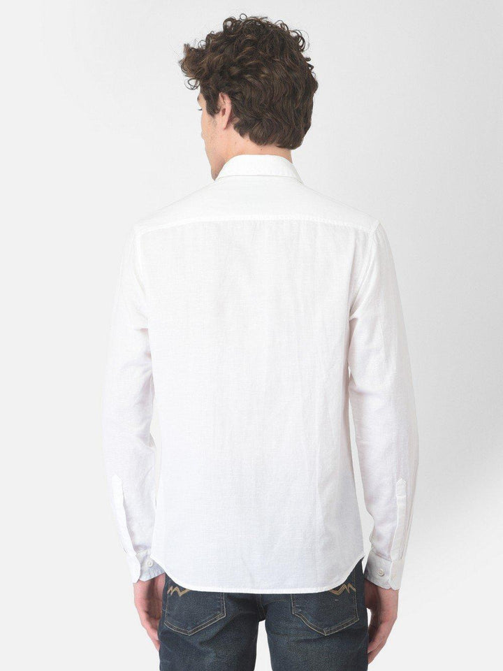 Buy Solid Men's Full Sleeve Shirts Online | Numero Uno L / White