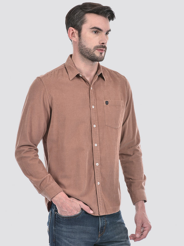 Men's Corduroy Solid Full Sleeve Shirt