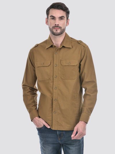 Men's Twill Solid Full Sleeve Over Shirt